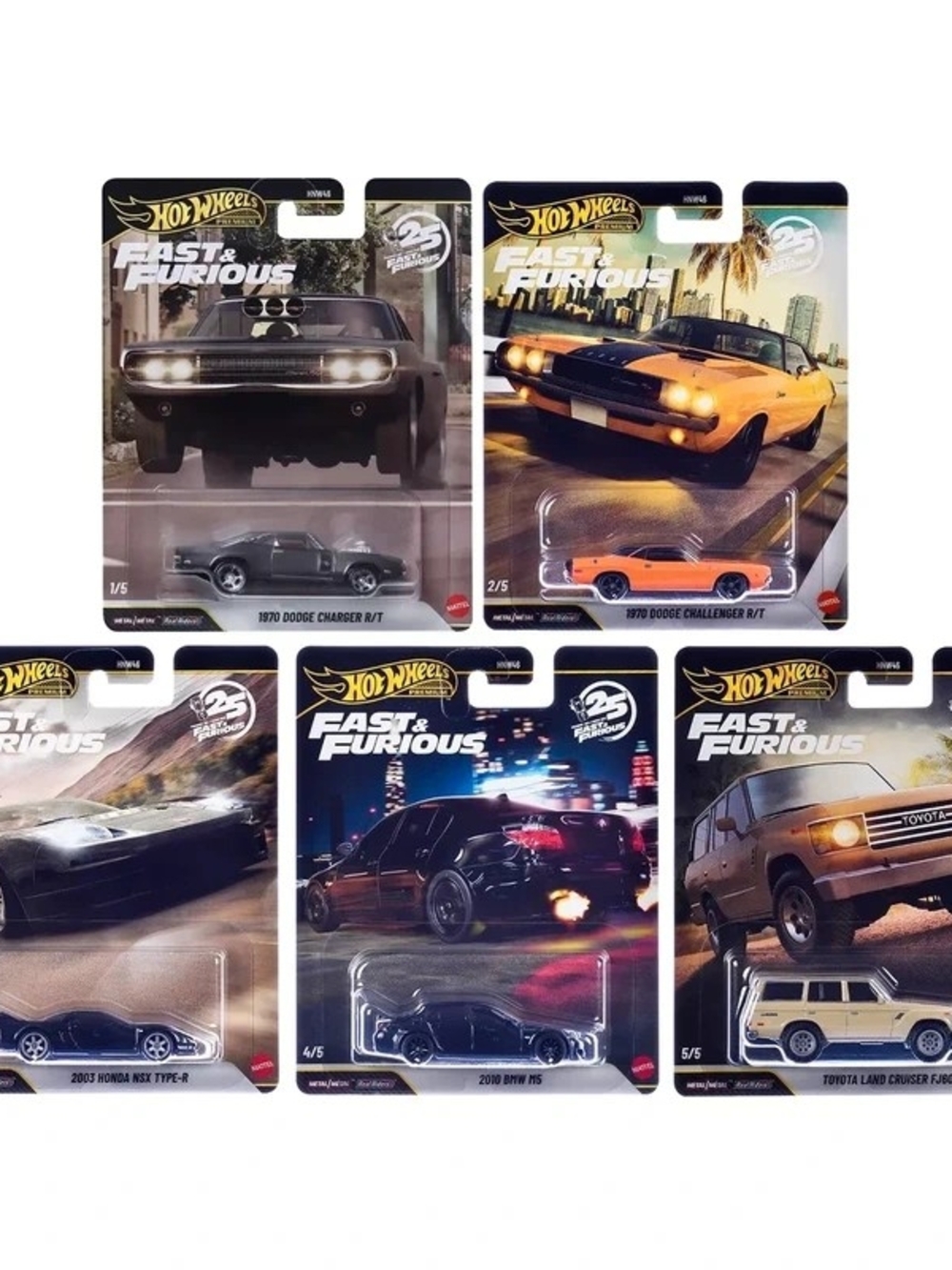 2026 Hot Wheels Fast & Furious 25th Anniversary Q Case, 5 Car Set